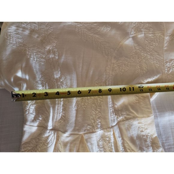 Moda INTL vintage skater dress size Medium long sleeve quilted cream - Picture 9 of 13